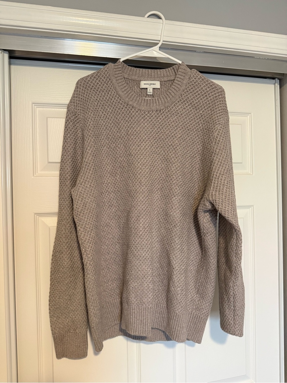 Banana Republic Factory | Cozy Textured Knit Crewneck Sweater Gray L NWT